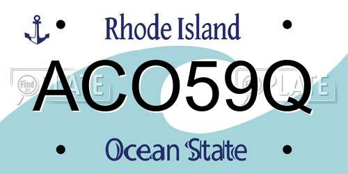 ACO59Q Rhode Island License Plate