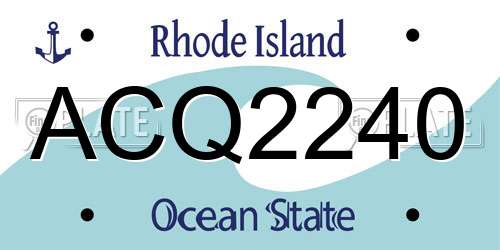 ACQ2240 Rhode Island License Plate