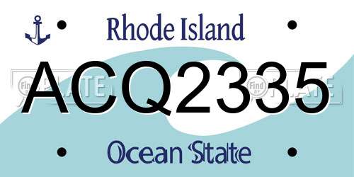 ACQ2335 Rhode Island License Plate