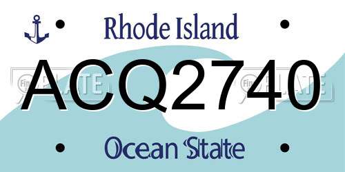 ACQ2740 Rhode Island License Plate