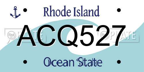 ACQ527 Rhode Island License Plate