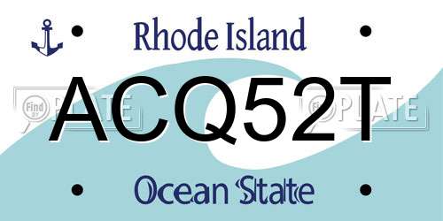 ACQ52T Rhode Island License Plate