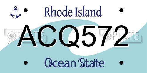 ACQ572 Rhode Island License Plate