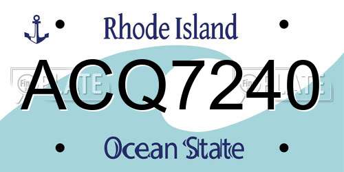 ACQ7240 Rhode Island License Plate