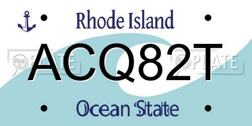 ACQ82T Rhode Island License Plate