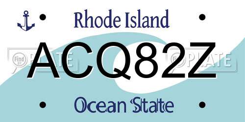 ACQ82Z Rhode Island License Plate