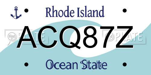 ACQ87Z Rhode Island License Plate