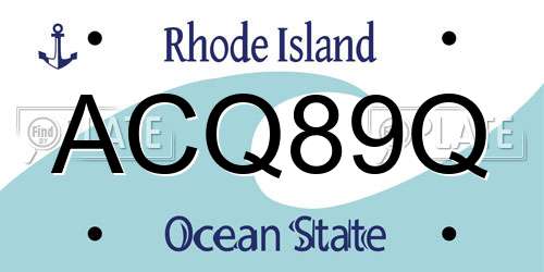 ACQ89Q Rhode Island License Plate