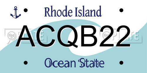 ACQB22 Rhode Island License Plate