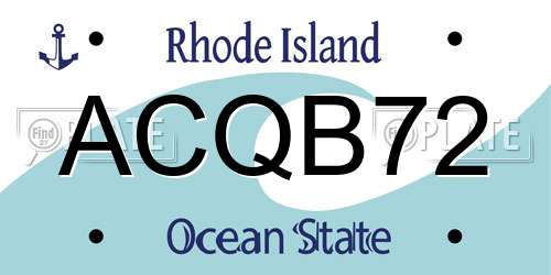 ACQB72 Rhode Island License Plate