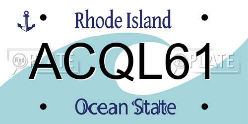 ACQL61 Rhode Island License Plate