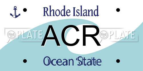 ACR Rhode Island License Plate