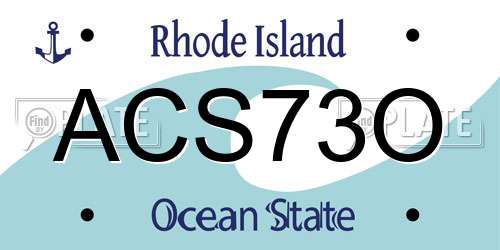 ACS73O Rhode Island License Plate