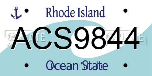 ACS9844 Rhode Island License Plate