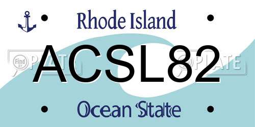 ACSL82 Rhode Island License Plate