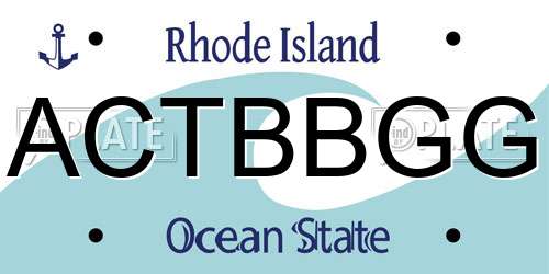 ACTBBGG Rhode Island License Plate
