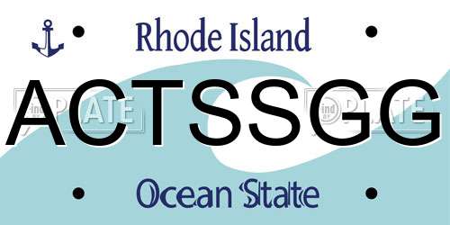 ACTSSGG Rhode Island License Plate