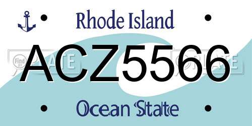 ACZ5566 Rhode Island License Plate