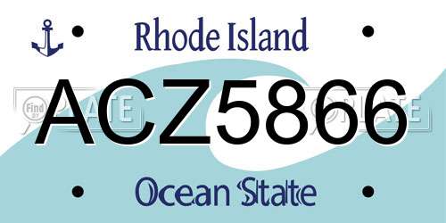 ACZ5866 Rhode Island License Plate