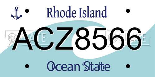 ACZ8566 Rhode Island License Plate