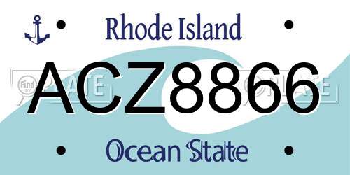 ACZ8866 Rhode Island License Plate