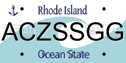 ACZSSGG Rhode Island License Plate