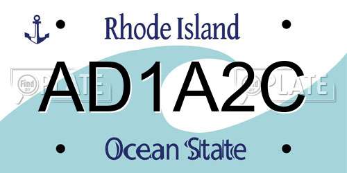AD1A2C Rhode Island License Plate