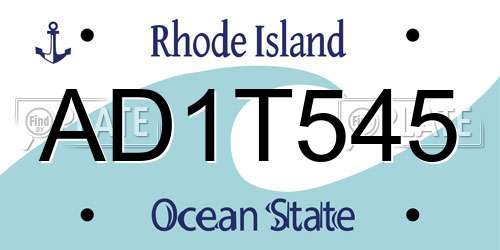 AD1T545 Rhode Island License Plate