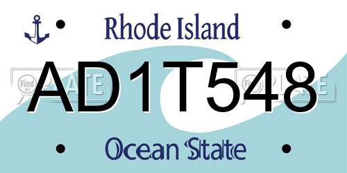 AD1T548 Rhode Island License Plate