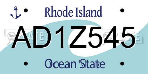 AD1Z545 Rhode Island License Plate