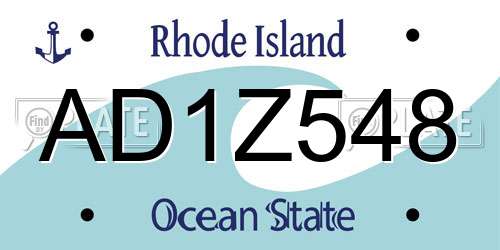 AD1Z548 Rhode Island License Plate