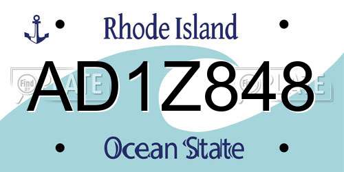 AD1Z848 Rhode Island License Plate