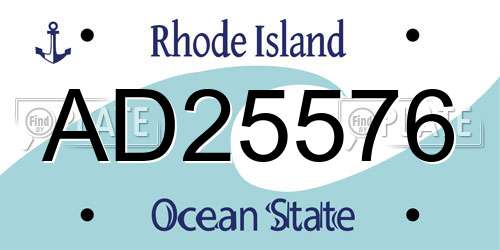 AD25576 Rhode Island License Plate