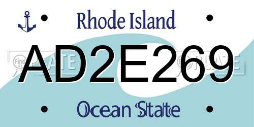 AD2E269 Rhode Island License Plate