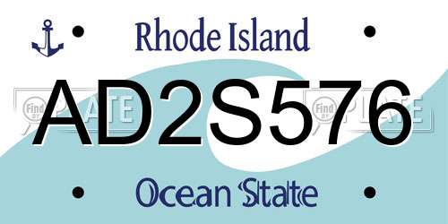 AD2S576 Rhode Island License Plate