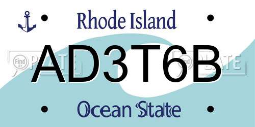 AD3T6B Rhode Island License Plate