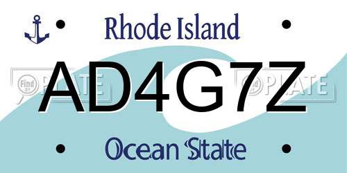 AD4G7Z Rhode Island License Plate