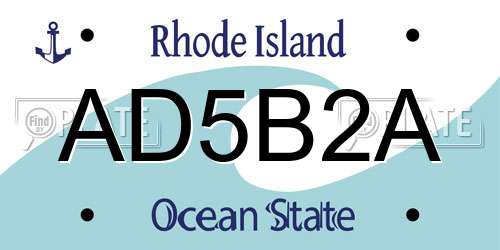 AD5B2A Rhode Island License Plate
