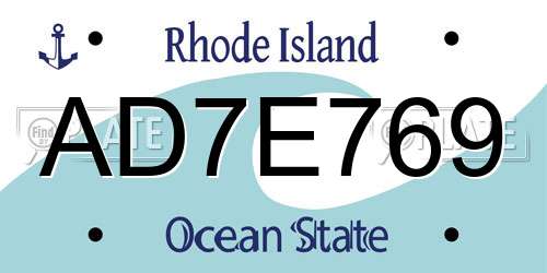 AD7E769 Rhode Island License Plate