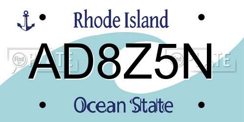 AD8Z5N Rhode Island License Plate