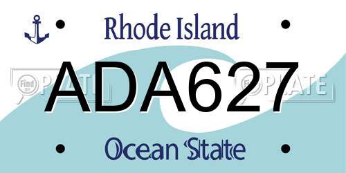 ADA627 Rhode Island License Plate