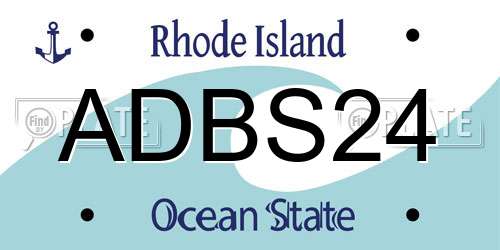 ADBS24 Rhode Island License Plate