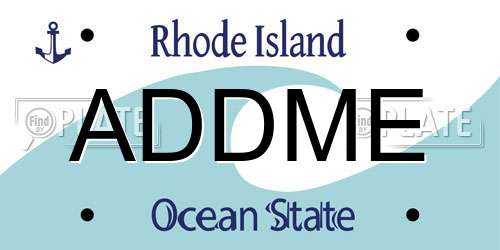 ADDME Rhode Island License Plate