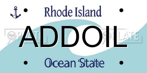 ADDOIL Rhode Island License Plate
