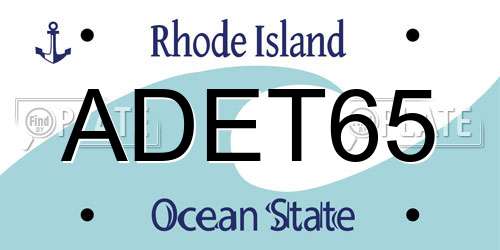 ADET65 Rhode Island License Plate