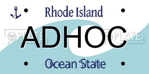 ADHOC Rhode Island License Plate