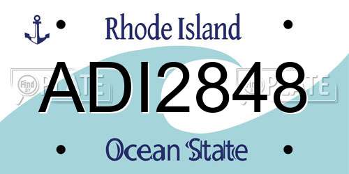 ADI2848 Rhode Island License Plate