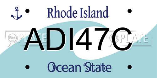 ADI47C Rhode Island License Plate