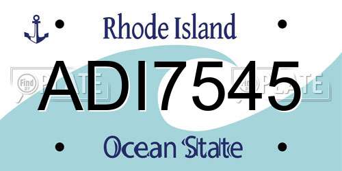 ADI7545 Rhode Island License Plate