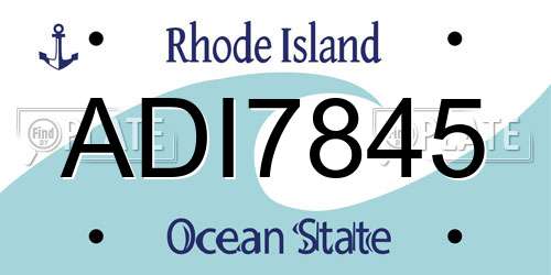 ADI7845 Rhode Island License Plate